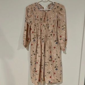 Madewell Pintuck Puff-Sleeve Mini Dress in Seaside Floral in XS